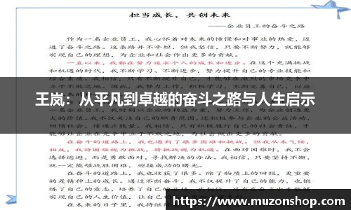 王岚：从平凡到卓越的奋斗之路与人生启示